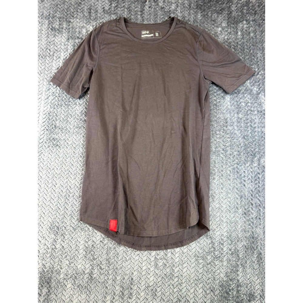 Biink Athleisure Cardinal Shirt Mens Small Gray Cotton Stretch Short Sleeve Tee